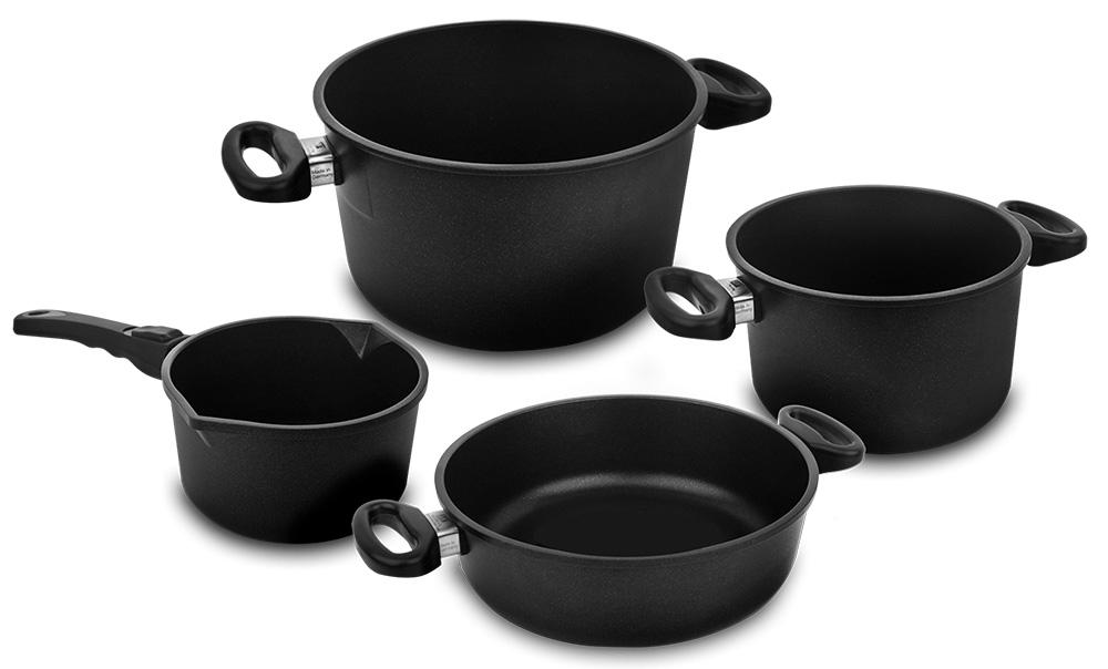 AMT Gastroguss Frying Pans Набор посуды из 4-х предметов, литой алюминий с антипригарным покрытием, Черный
AMT Gastroguss Frying Pans Набор посуды из 4-х предметов, литой алюминий с антипригарным покрытием, Черный