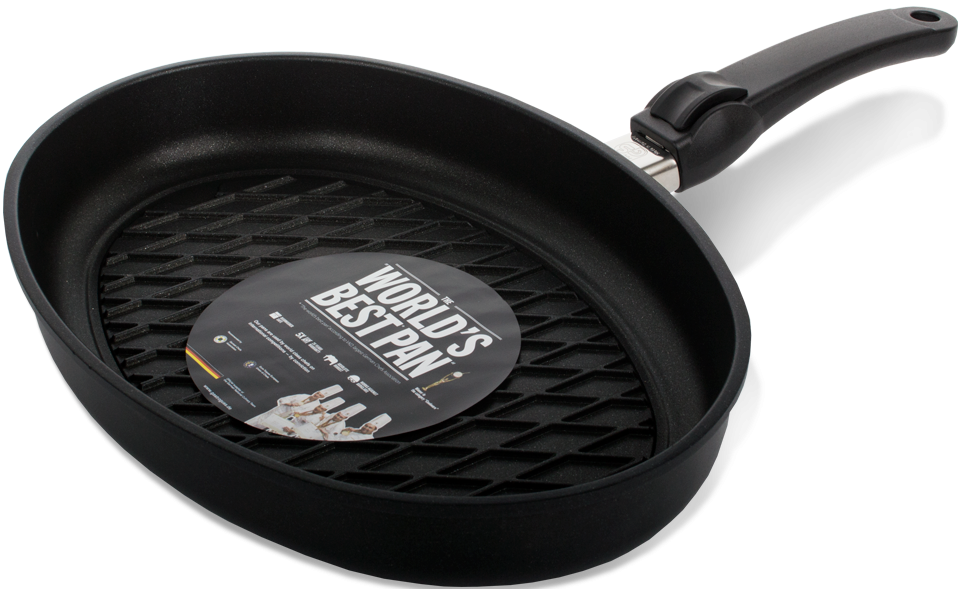 

AMT GastroGuss Frying Pans Titan сковорода гриль 35х24 см AMT I-3524BBQ, Черный