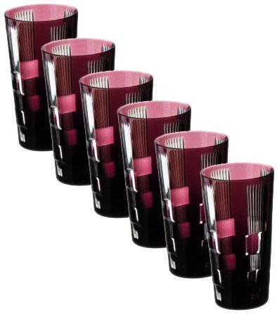 

Ajka Crystal Retro Amethyst набор стаканов высоких 290 мл аметист, Бордовый