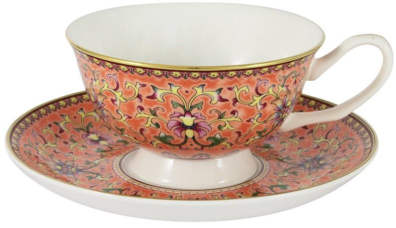 

Anna Lafarg Stechcol Чашка с блюдцем (оранжевая) Восточный дворец в подарочной упаковке, Оранжевый