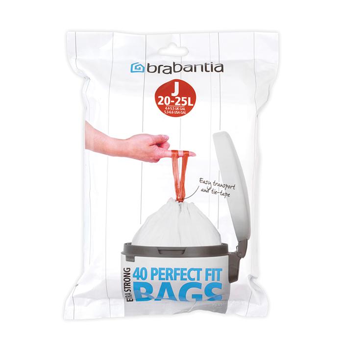 

Brabantia Мешки для мусора PerfectFit, размер J (23 л), упаковка-диспенсер, 20 шт.