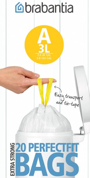 Brabantia Мешки для мусора PerfectFit, размер А (3 л), рулон, 20 шт.