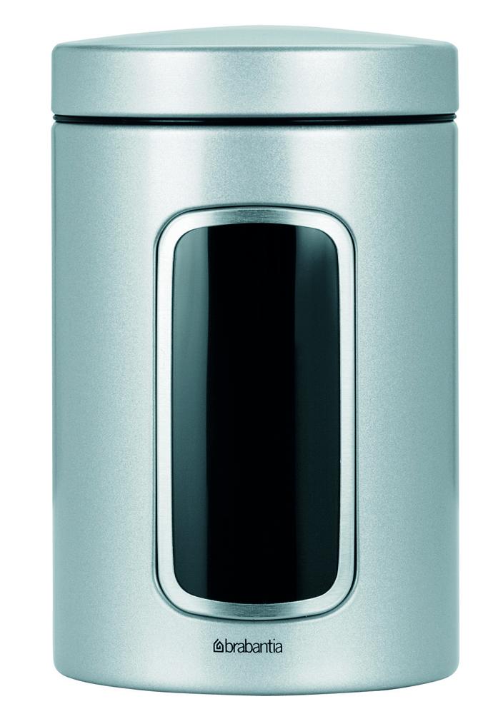 

Brabantia Банка для сыпучих продуктов с окном 1,4л 243509, Серебристый