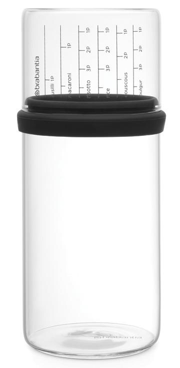 

Brabantia Стеклянная банка с мерным стаканом 1,0л 290282, Черный