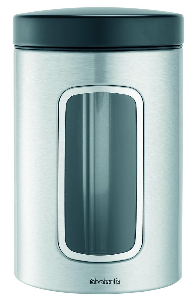 

Brabantia Банка для сыпучих продуктов с окном 1,4л 299247, Серебристый