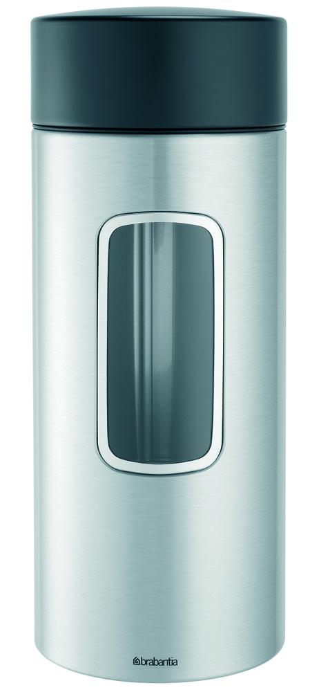 

Brabantia Банка для сыпучих продуктов с окном 2,2л 371844, Серебристый