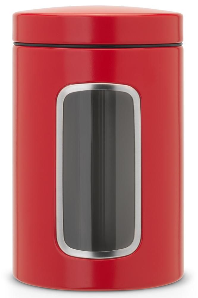 

Brabantia Банка для сыпучих продуктов с окном 1,4л 484063, Красный