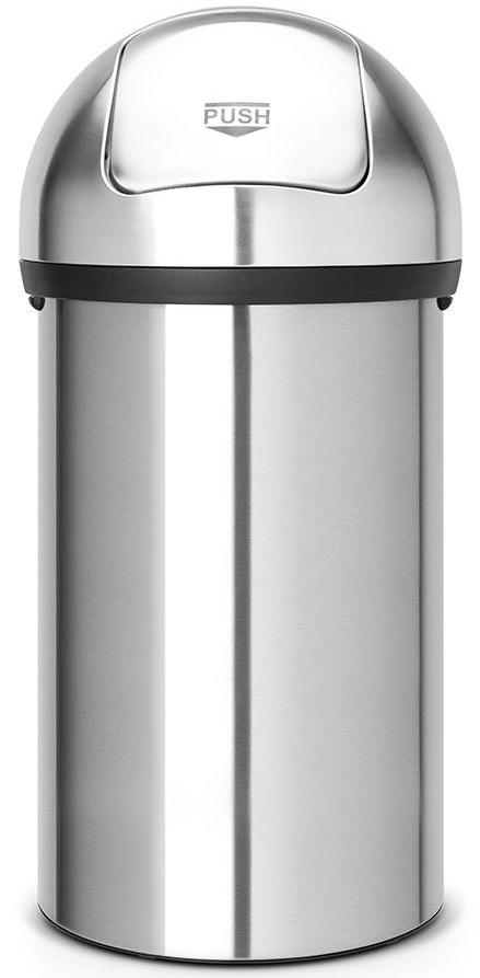 

Brabantia Push Bin (60 л) - мусорный бак с нажимной крышкой 484520, Серебристый