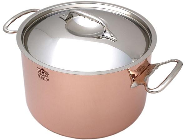 

De buyer Inocuivre Кастрюля с двумя ручками и крышкой, 24 см, 7,5 л 6443.24, Медь