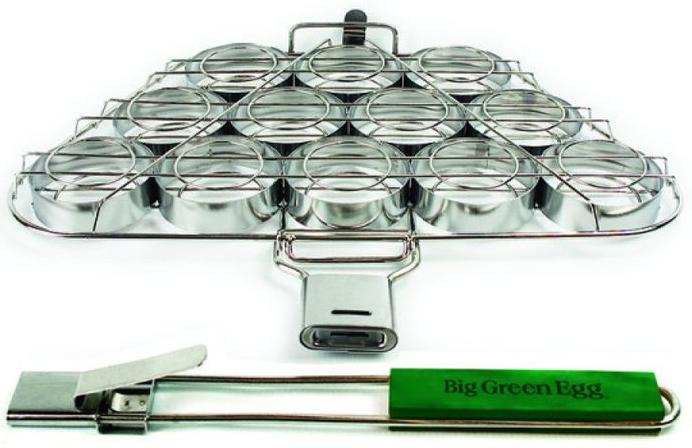 

Big Green Egg Решетка для мини-бургеров, 12шт., съёмная ручка, Серебристый