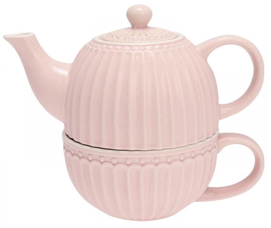 

Greengate Чайник с чашкой Alice pale pink, Розовый
