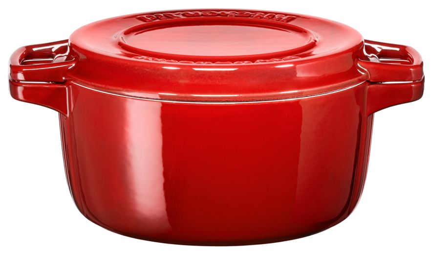 

KitchenAid Кастрюля чугунная 3.77л с крышкой, красная, Красный