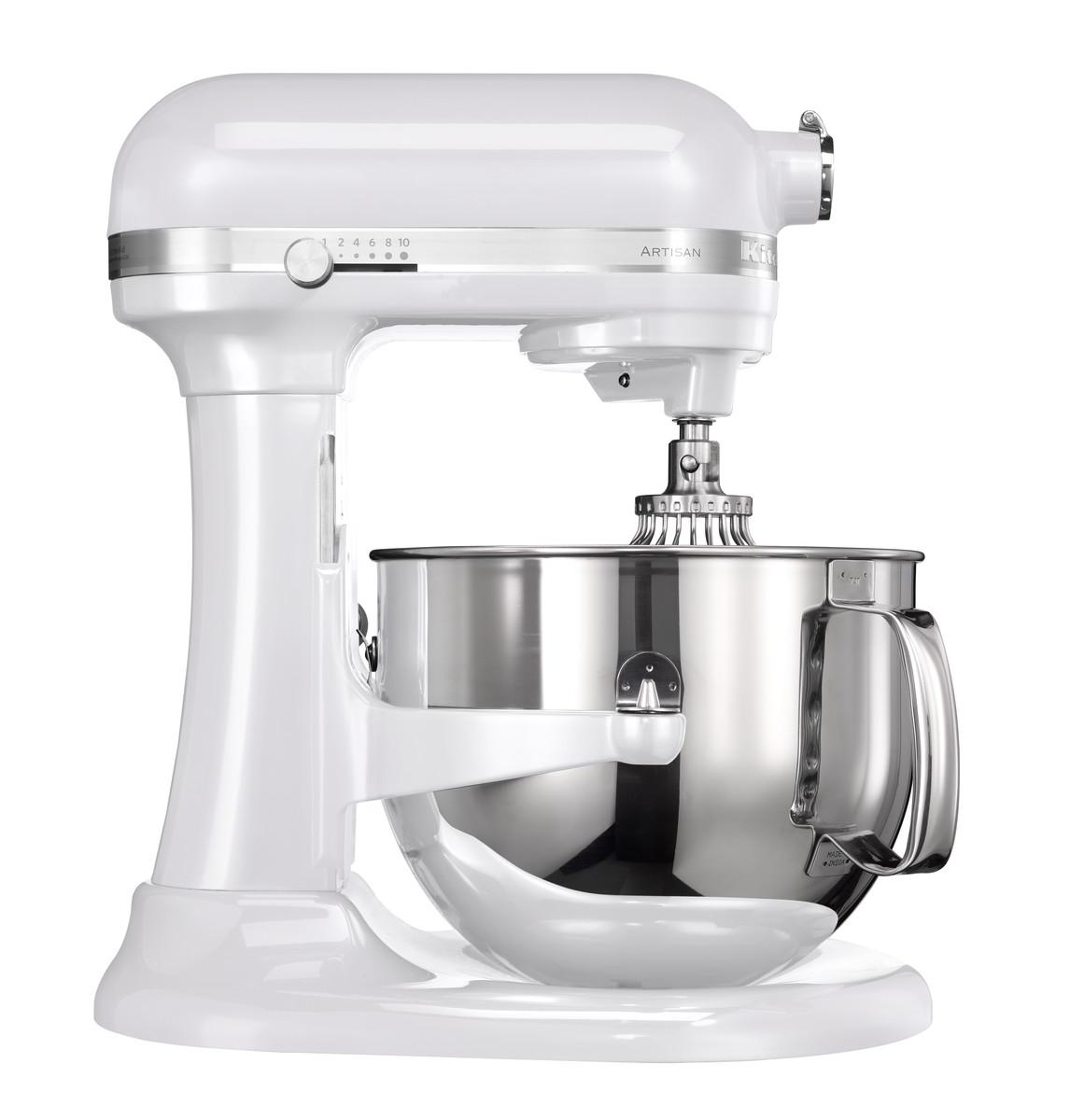 

KitchenAid Планетарный миксер Artisan, дежа 6,9 л, 3 насадки, морозный жемчуг, Белый