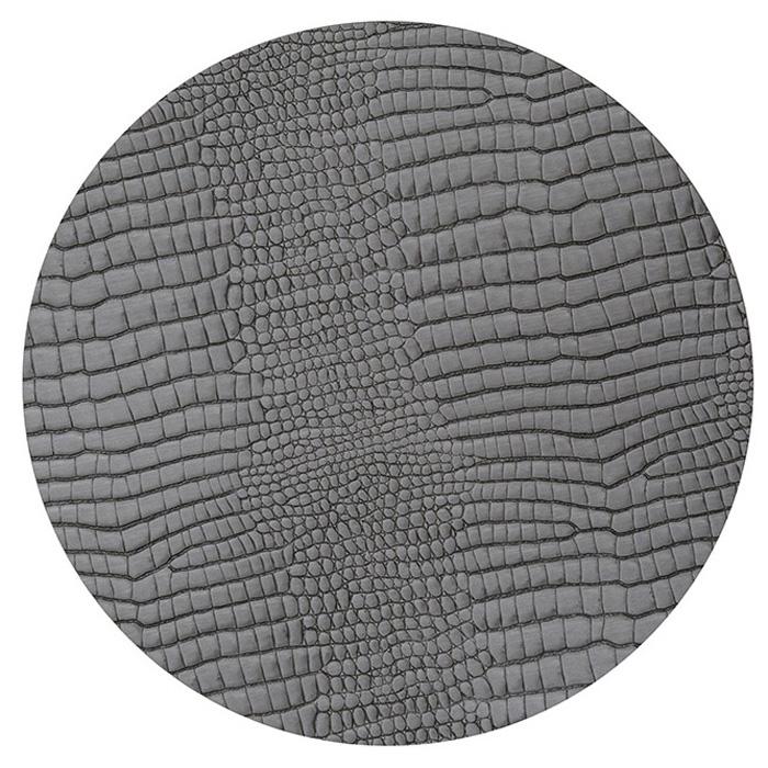 

LIND DNA CROCO silver-black подстановочная салфетка круглая, диаметр 24 см, толщина 2мм, Серый