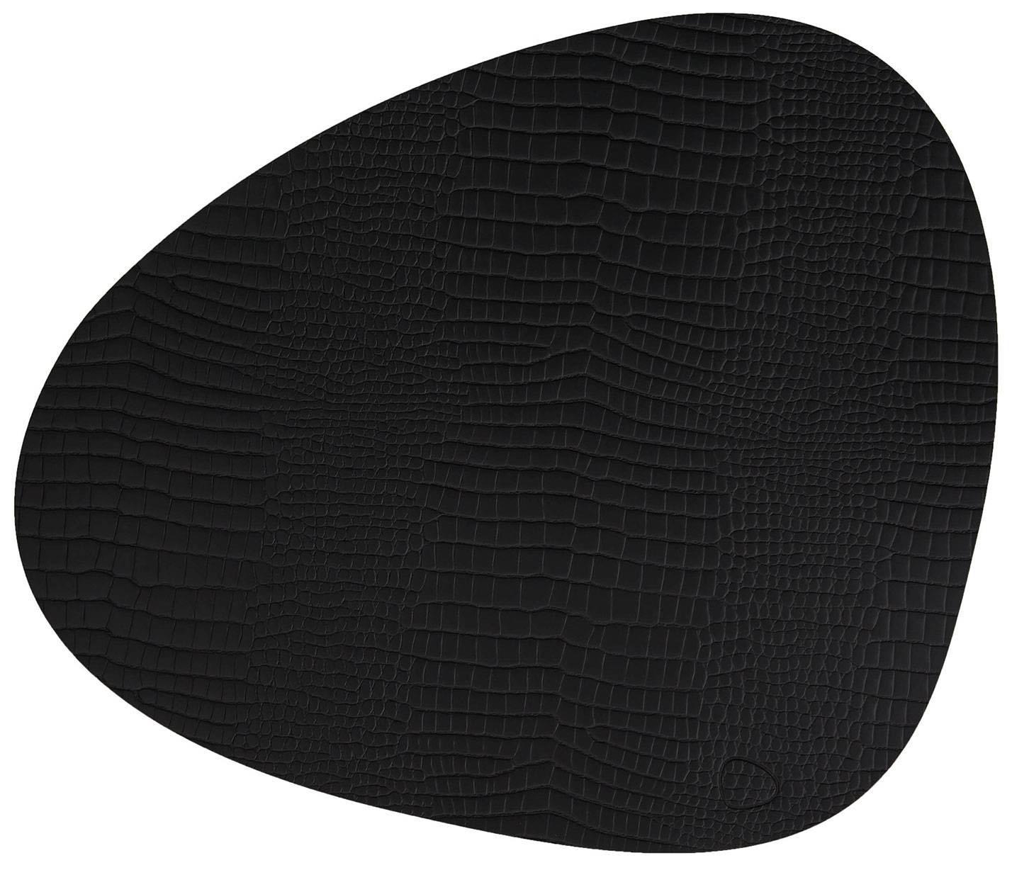 

LIND DNA CROCO black подстановочная салфетка фигурная 37x44 см, толщина 2мм, Черный