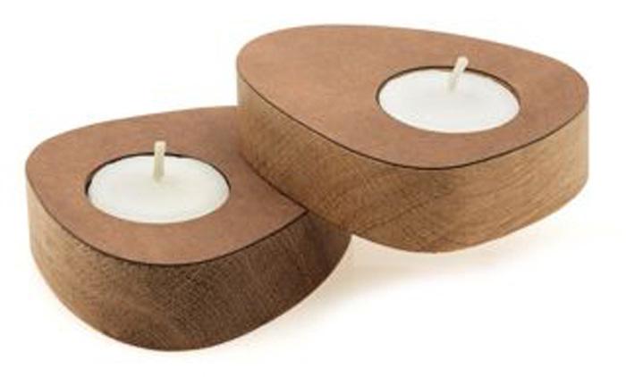 

LIND DNA NUPO nature подсвечник для чайных свечей, фигурный 8х10х2,5см, набор 2шт, Коричневый