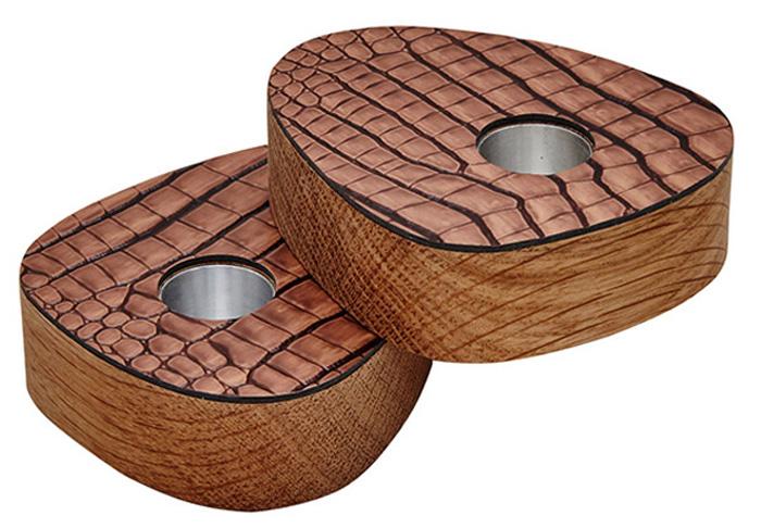 

LIND DNA CROCO cognac подсвечник для высоких свечей, фигурный 8х10х2,5см, набор 2шт, Коричневый