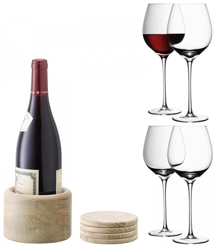 

LSA Набор из 4 бокалов для красного вина с подставками Wine 750 мл, Прозрачный