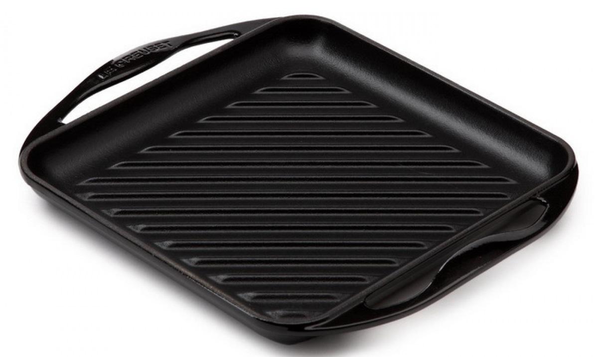 

LE CREUSET Квадратная сковорода-гриль, эмалированный чугун, черный сияющий