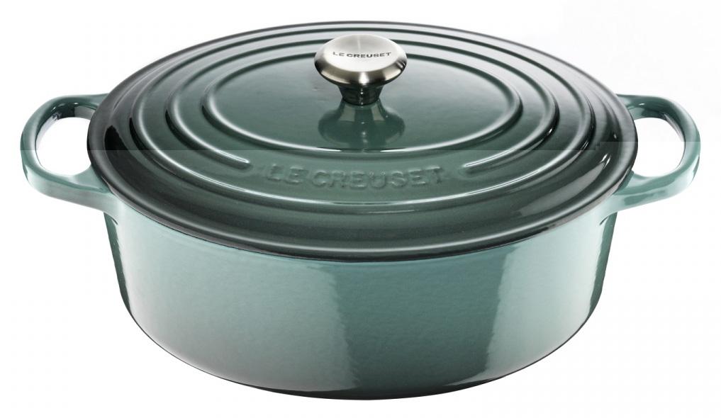 

LE CREUSET Кастрюля овальная для запекания 27 см, чугун, океан, Зеленый