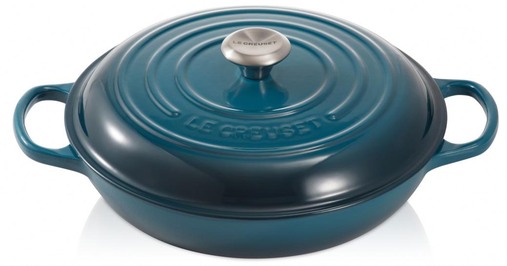 

LE CREUSET Кастрюля круглая неглубокая, 30 см, 3,2 л, чугун, Лазурь, Синий
