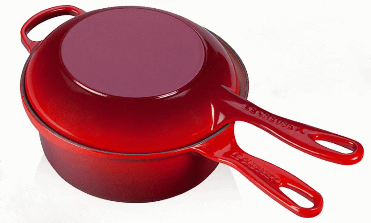 

LE CREUSET Многофункциональная сковорода, 22 см, сплошная ручка, чугун, вишня, Красный