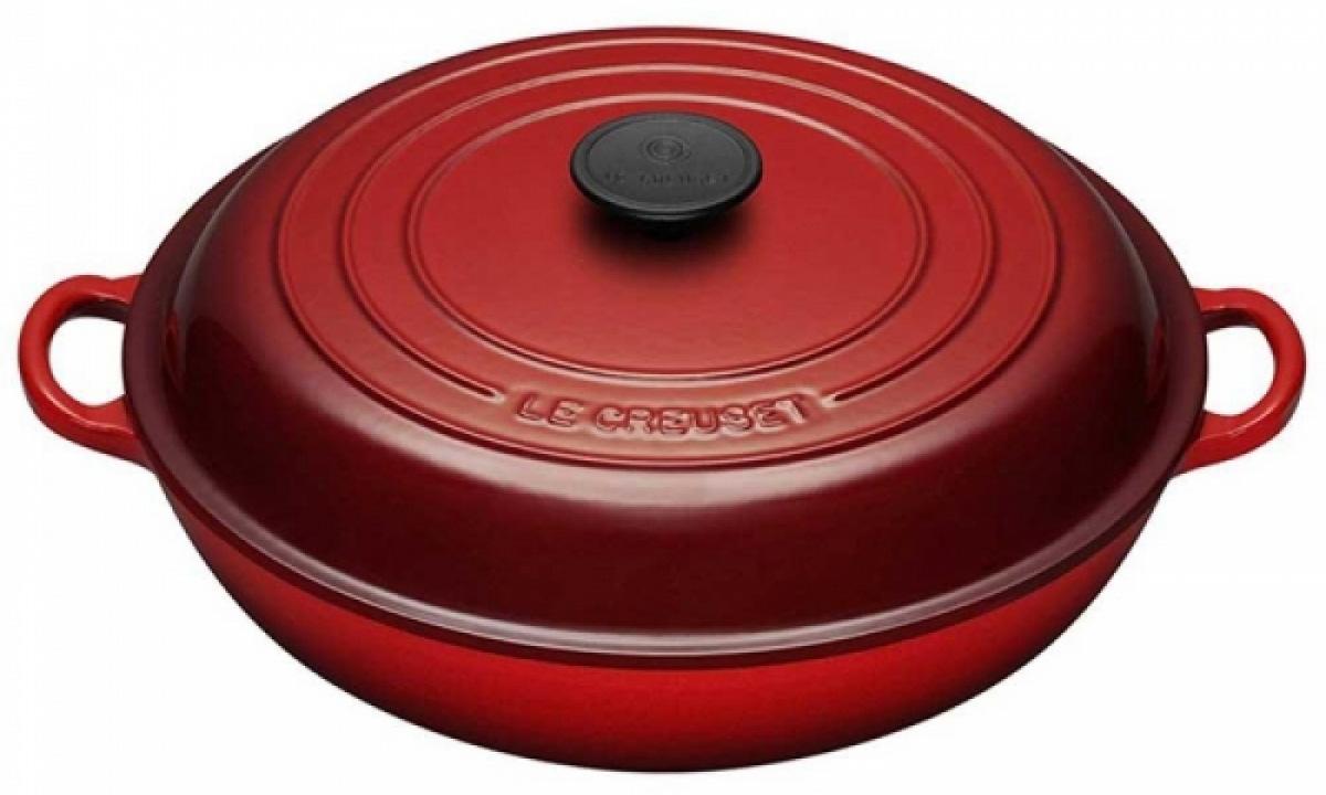 

LE CREUSET Низкая кастрюля 30 см, чугун, вишня, Красный