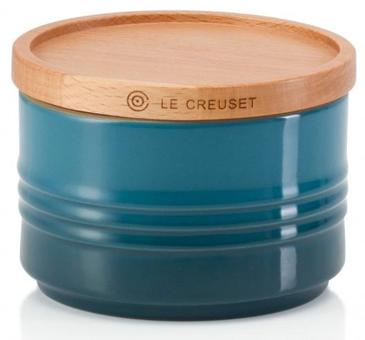 

LE CREUSET Банка с деревянной крышкой маленькая Лазурь, Синий