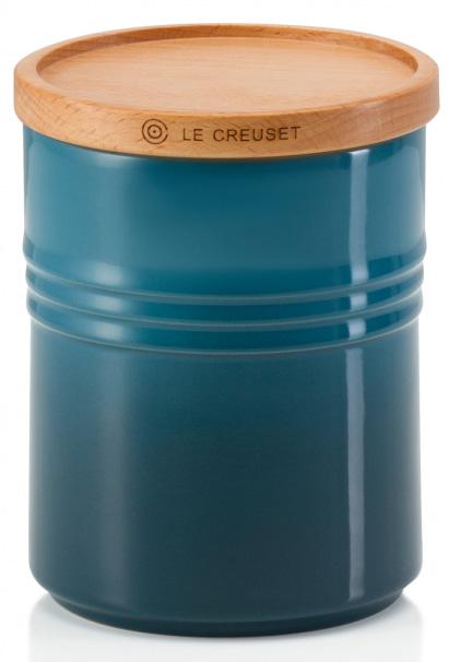 

LE CREUSET Банка с деревянной крышкой средняя Лазурь, Синий