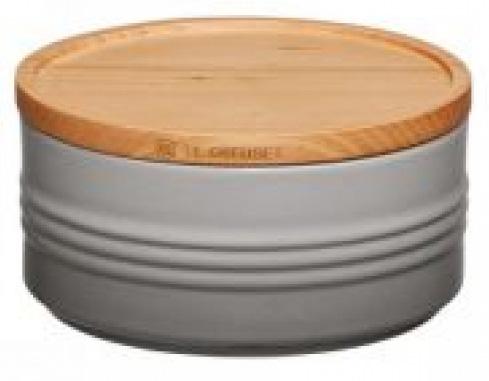 

LE CREUSET Маленькая банка для хранения с деревянной крышкой, дымчатый серый