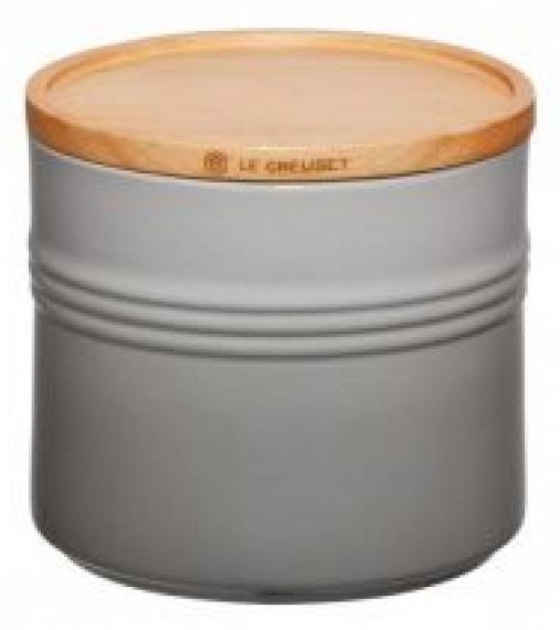 

LE CREUSET Средняя банка для хранения с деревянной крышкой, дымчатый серый