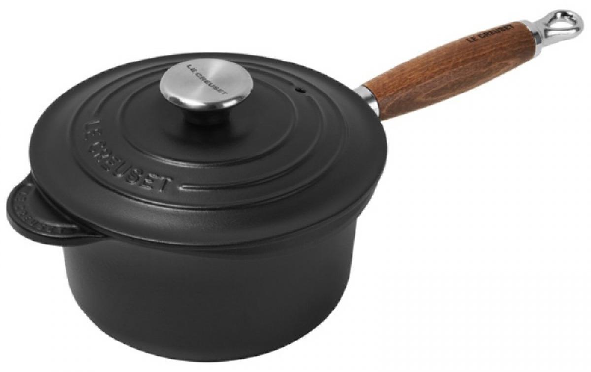 

LE CREUSET Ковш с крышкой 18 см, эмалированный чугун, черный матовый