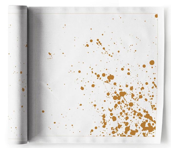 

MY DRAP Салфетки 32х32см 6шт в рулоне, Linen Golden Splash, Белый