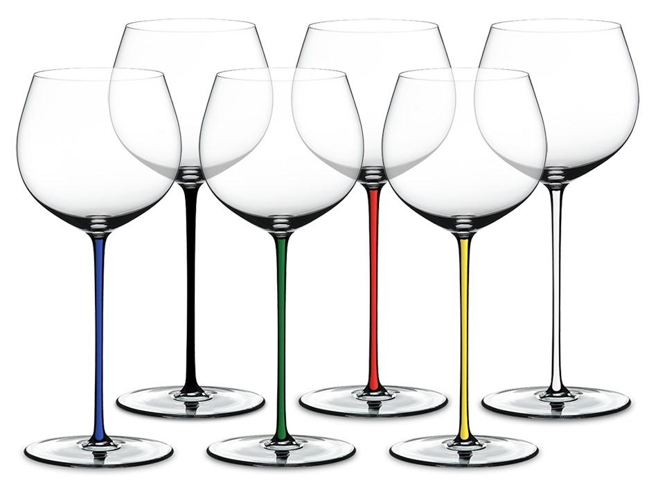 

RIEDEL Fatto a Mano - Набор 6 шт. Oaked Chardonnay 620 мл с разноцветными ножками хрустальное стекло 7900/97