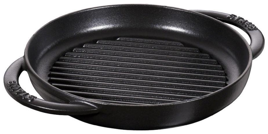 

Staub Сковорода-гриль круглая с 2 ручками 22 см, черная, Черный