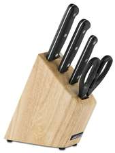 ARCOS Universal Набор из 3-х кухонных ножей с ножницами на деревянной подставке