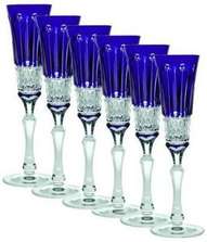 Ajka Crystal St. Louis Cobalt blue набор фужеров для шампанского 120 мл