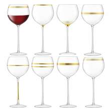 LSA Набор из 8 бокалов для вина с золотым декором Deco 525 мл