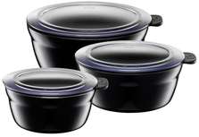 Silit Fresh Bowls Контейнер пищевой, набор 3 предмета Piano Black