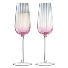 LSA International Набор из 2 бокалов-флейт для шампанского dusk 250 мл розовый-серый