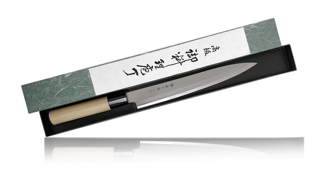 TOJIRO Кухонный Традиционный Японский Нож Янагиба для сашими F-1056, длина лезвия 210 мм, сталь Мо-V, рукоять дерево