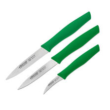 Arcos Набор ножей (3 шт.) для чистки и нарезки овощей, рукоять зеленая 189621