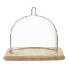 LSA International Блюдо со стеклянным куполом serve 20,5 х 25 см дуб