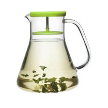 QDO Чайник стеклянный Dancing Leaf зелёный