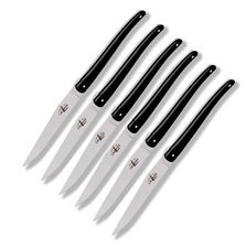 Laguiole Набор из 6 столовых ножей рукоятки черный акрил дизайнер J-M-Wilmotte T6 W IN FL Black
