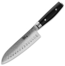 YAXELL RAN Нож японский «шеф» 16,5 см, с углублениями на лезвии, (69 слоев) дамасская сталь