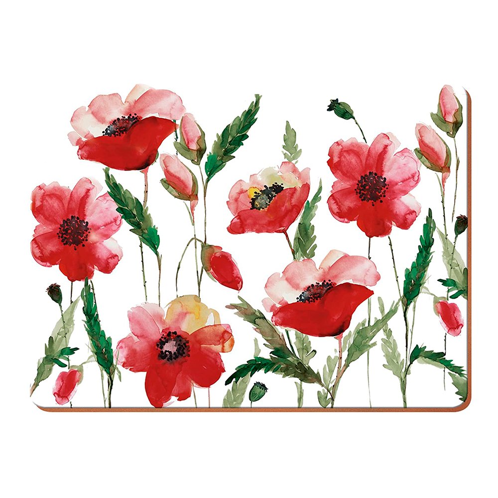 

Creative Tops Набор из 6 подставок Watercolour Poppy 23х30