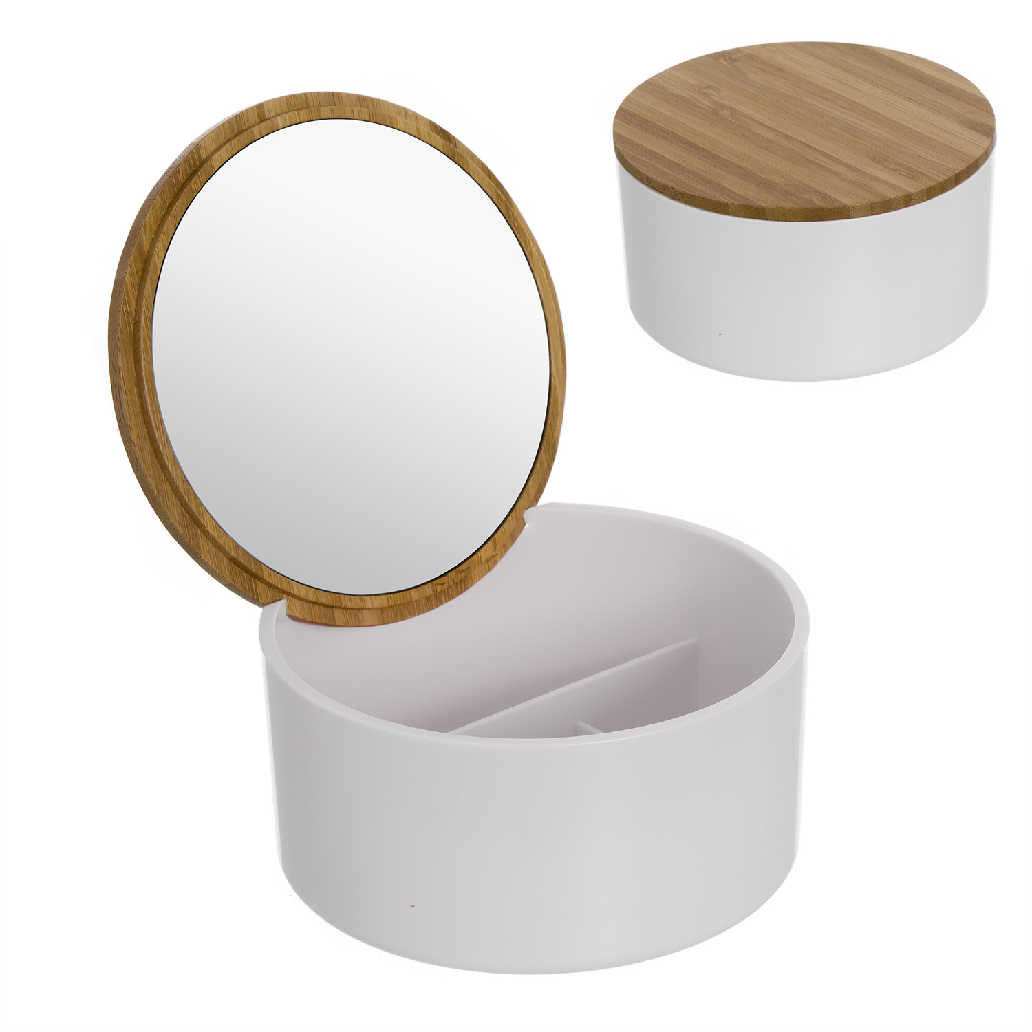 

D'casa Шкатулка для украшений Bamboo, с зеркалом, Белый