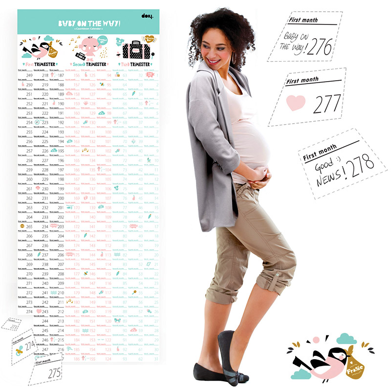 

Doiy Календарь для беременных baby on the way, Разноцветный
