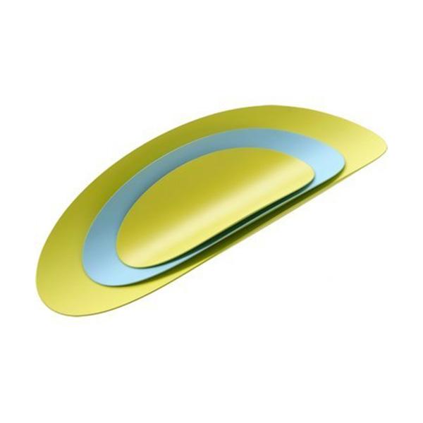 

Alessi Набор из 3х стальных блюд Ellipse (бирюзовый & желтый)